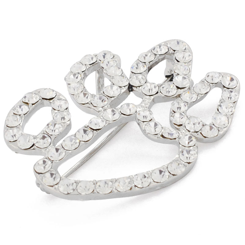 Crysta Dog Foot Sign Brooch Pin