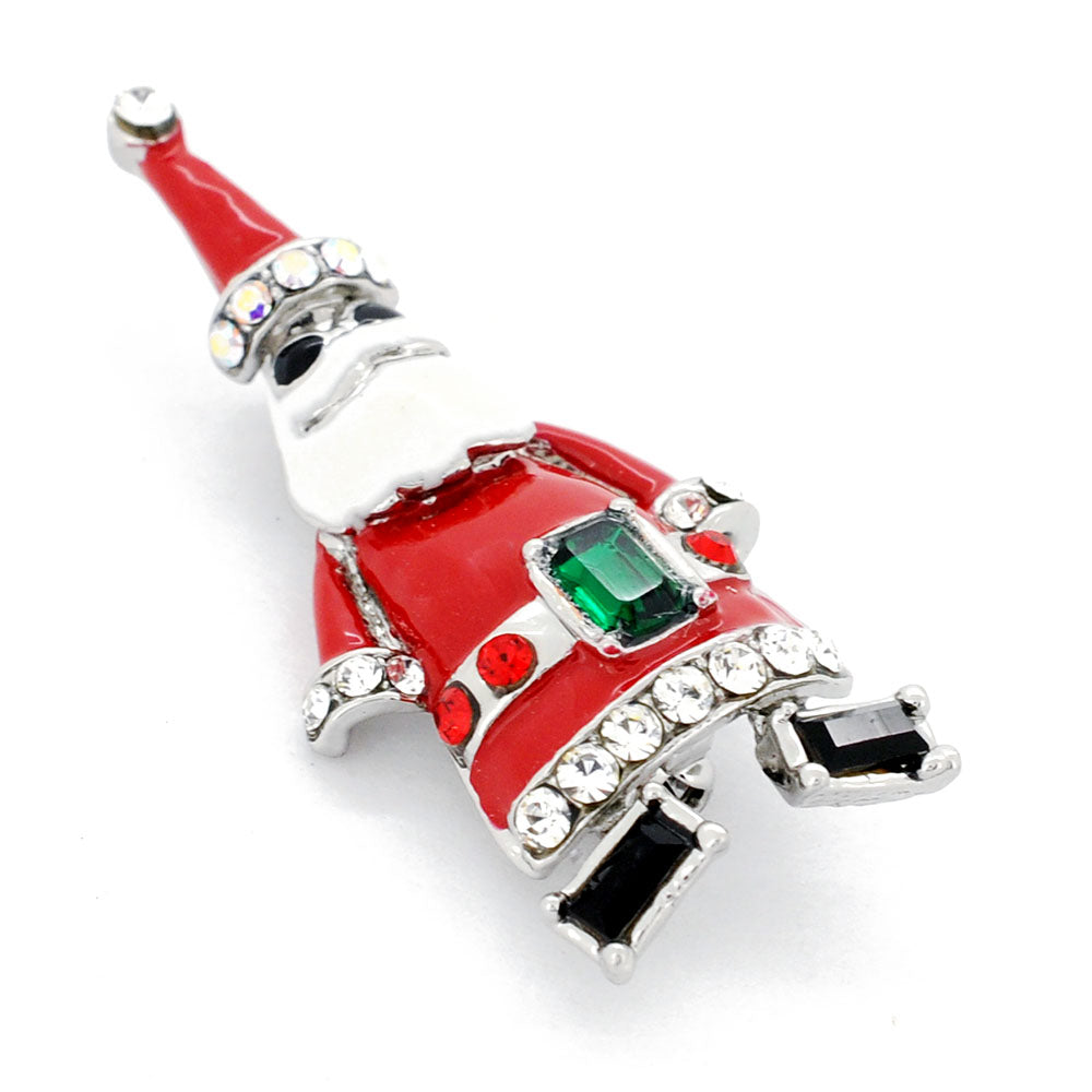Santa Claus Swarovski Crystal Christmas Pin Brooch