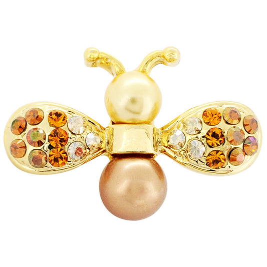 Golden Bee Bug Swarovski Crystal Lapel Pin