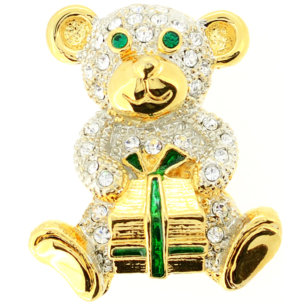 Gift Bear Crystal Pin Brooch