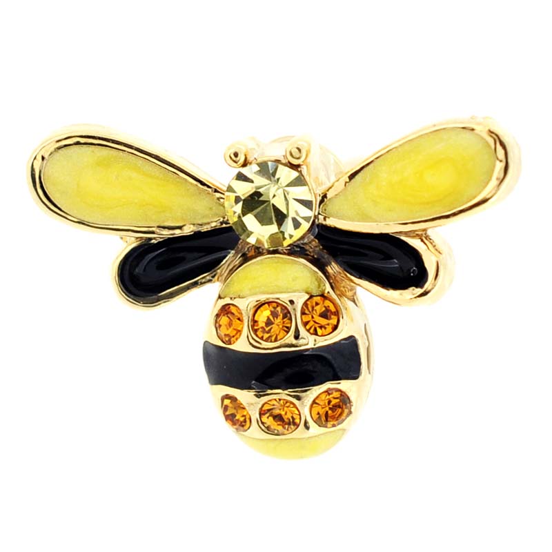 Golden Bee Bug Swarovski Crystal Lapel Pin