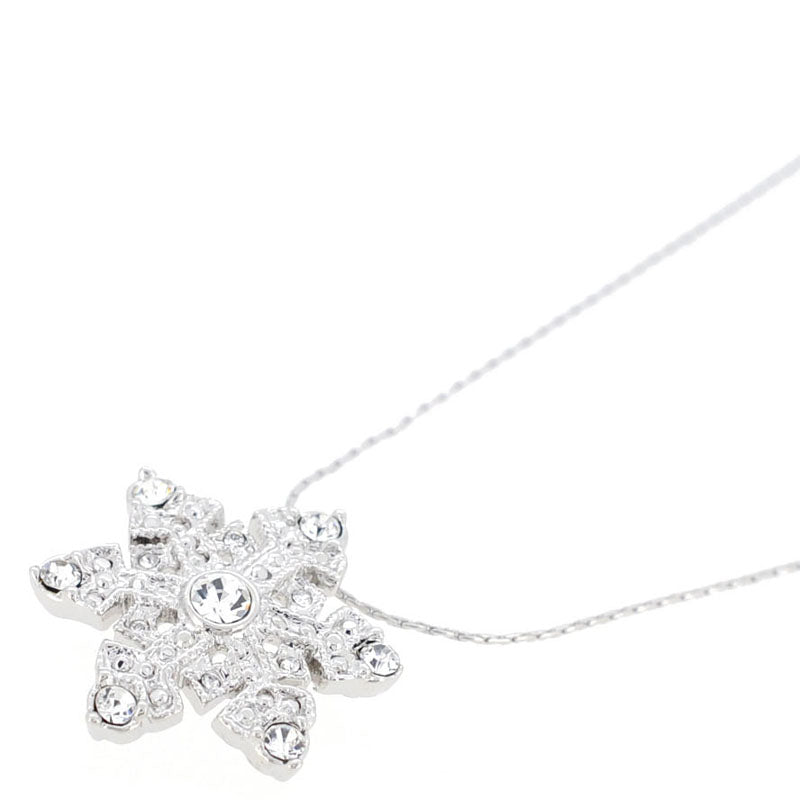 White Christmas Snowflake Crystal Pendant