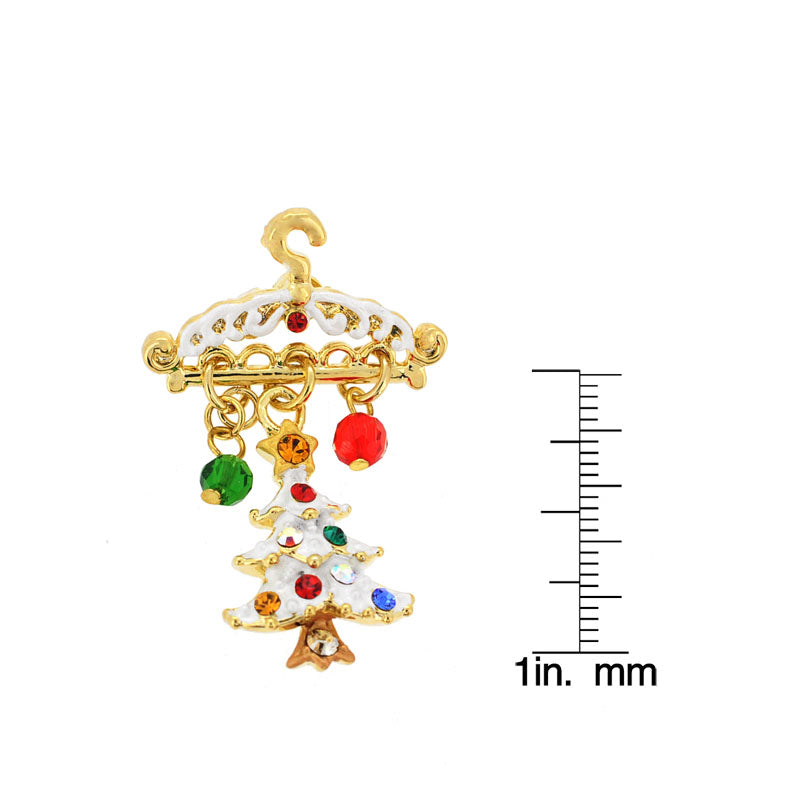 Christmas Tree With Hanger Swarovski Crystal Lapel Pin