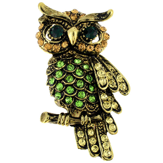 Vintage style Multicolor Owl Bird Pin Brooch