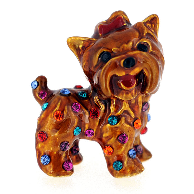 Golden Brown Dog Pin Brooch