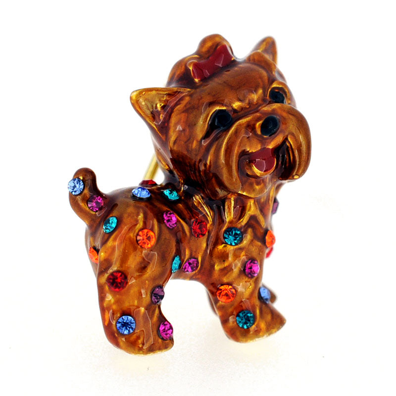 Golden Brown Dog Pin Brooch