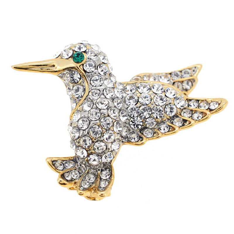 Hummingbird Swarovski Crystal Bird Lapel Pin