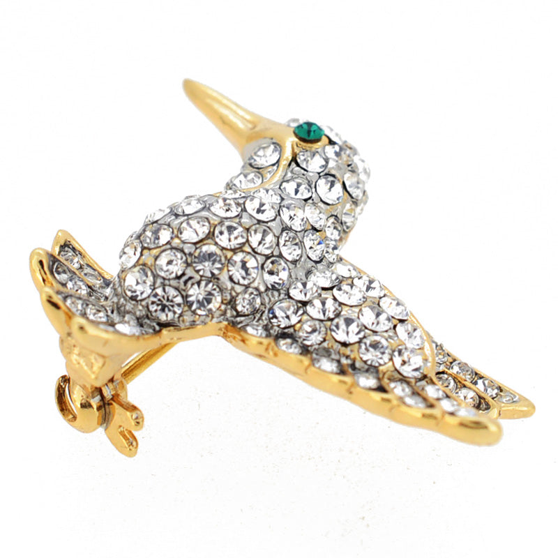 Hummingbird Swarovski Crystal Bird Lapel Pin