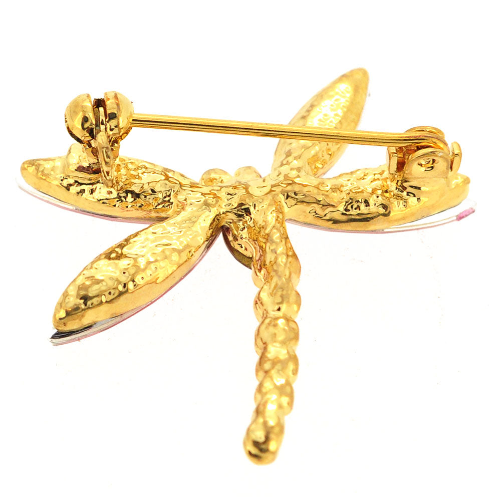 Fuchsia Pink Dragonfly Swarovski Crystal Pin Brooch