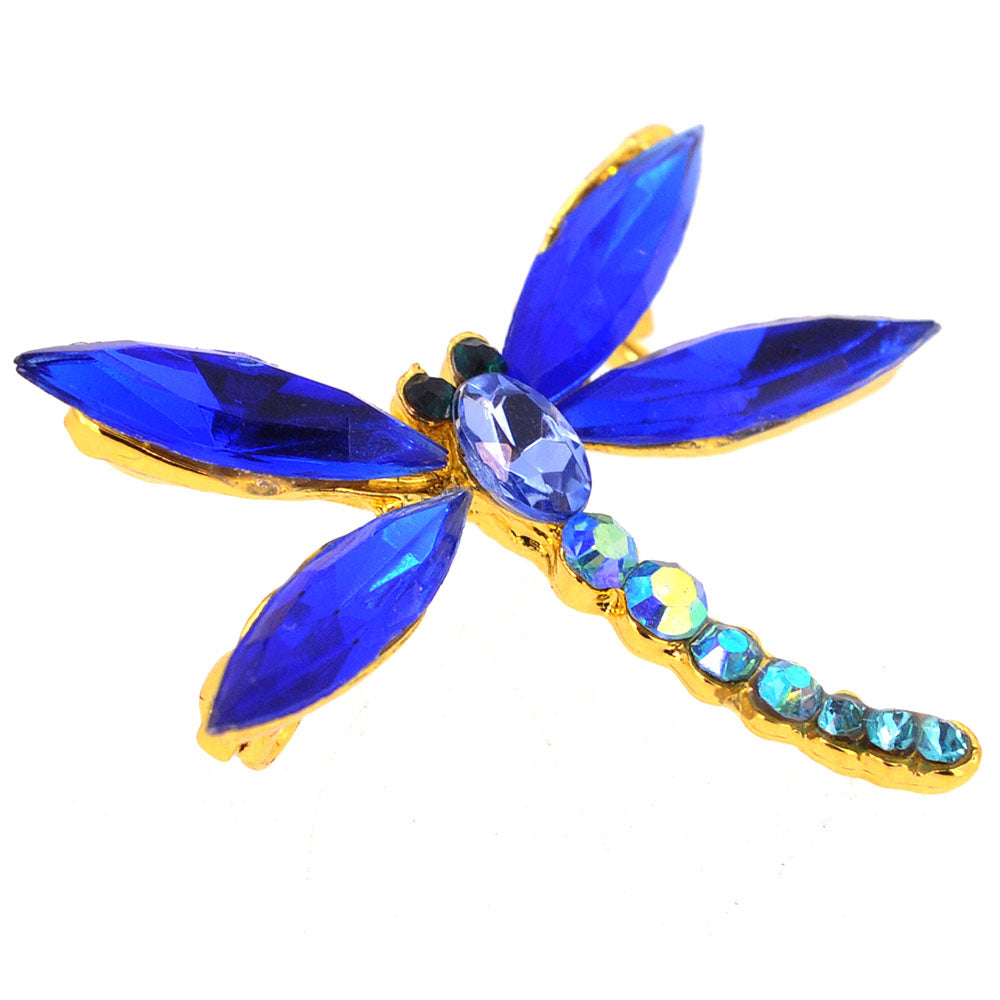Sapphire Blue Dragonfly Pin