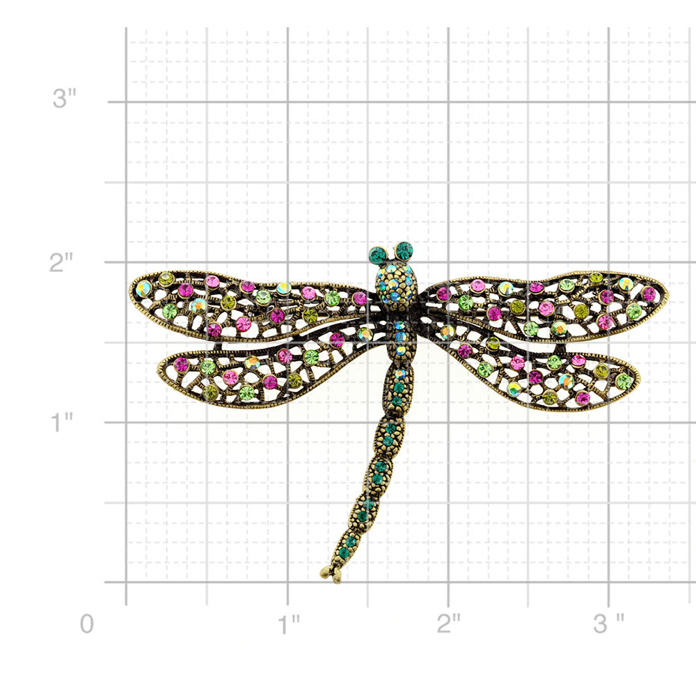 Multicolor Dragonfly Crystal Pin Brooch And Pendant