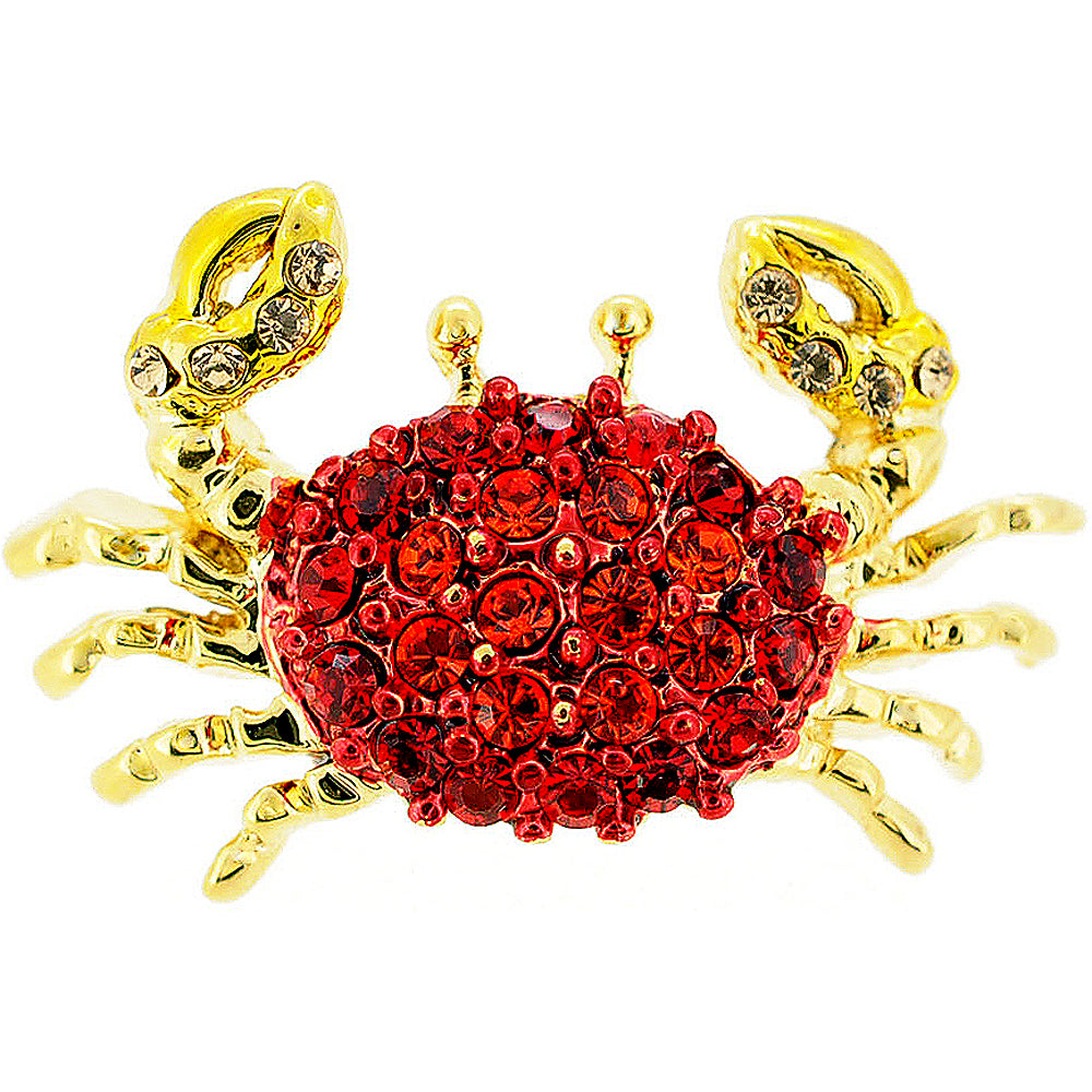 Red Crab Crystal Lapel Pin