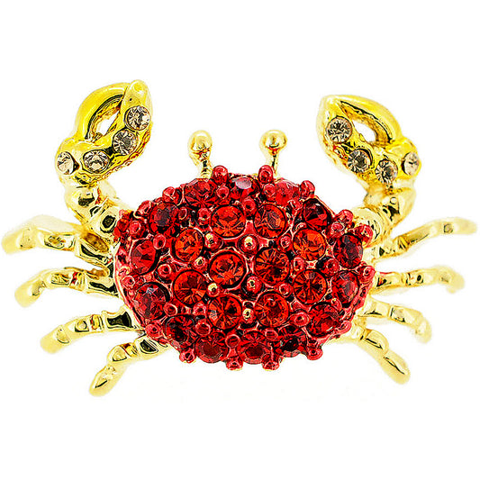 Red Crab Crystal Lapel Pin