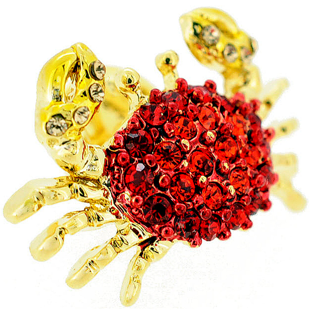 Red Crab Crystal Lapel Pin