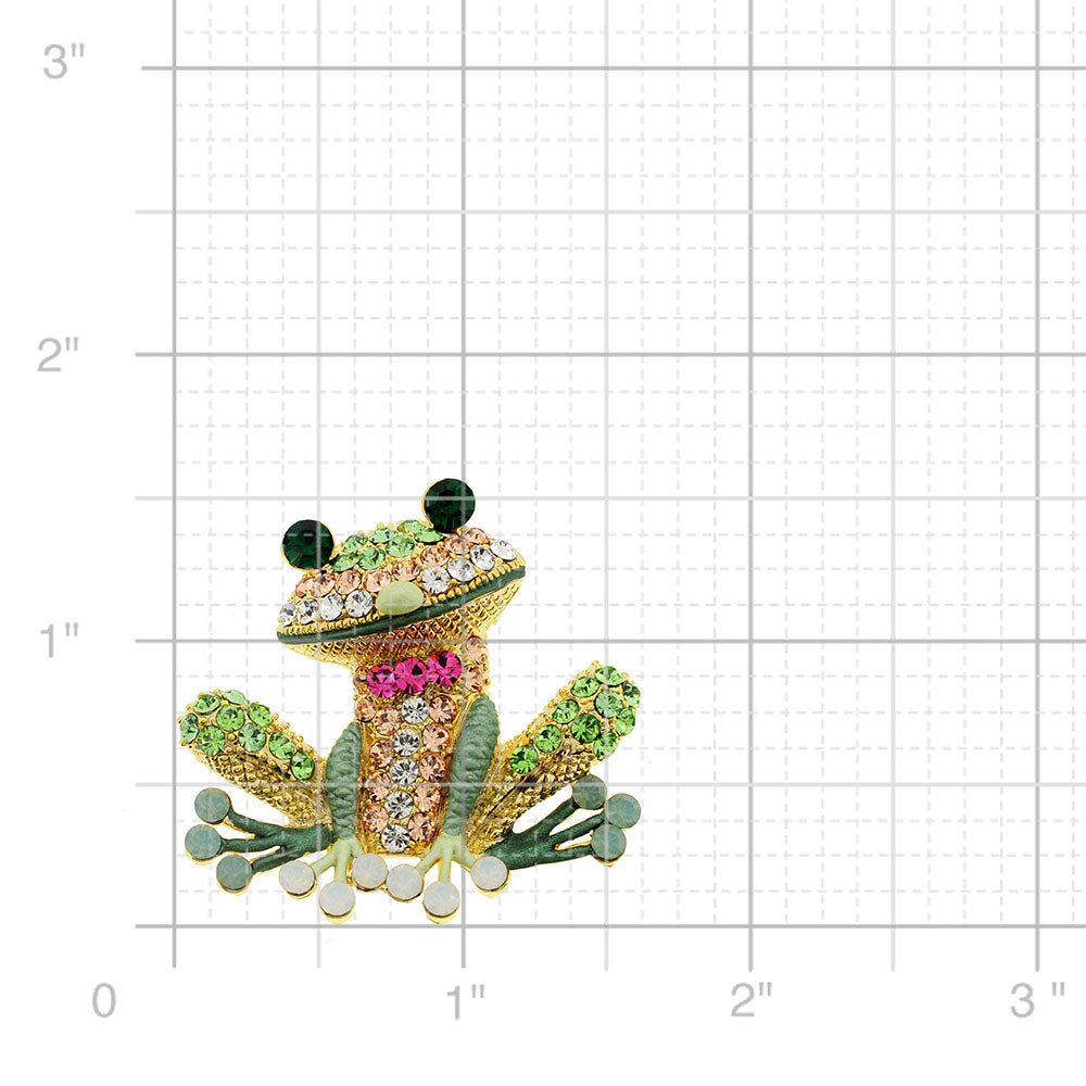 Erinite Green Frog Pin Swarovski Crystal Pin Brooch And Pendant