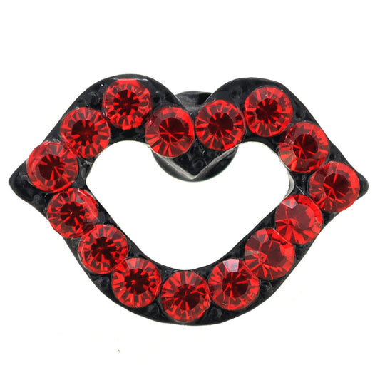 Red Lips Swarovski Crystal Lapel Pin