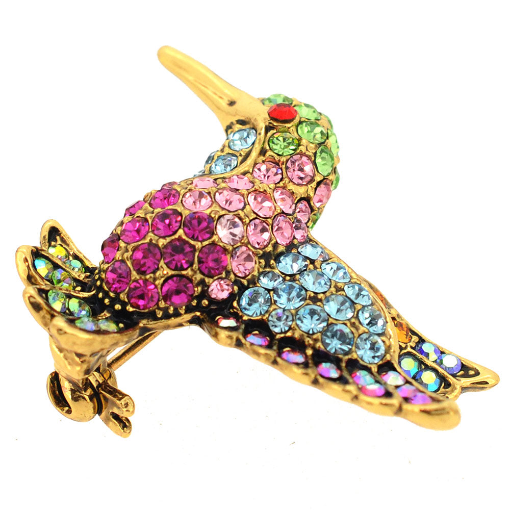Multicolor Hummingbird Pin Brooch
