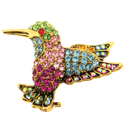Multicolor Hummingbird Pin Brooch