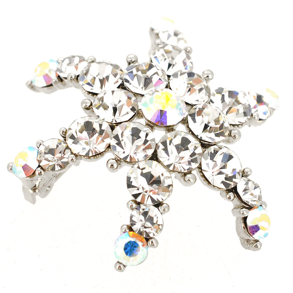 Crystal Starfish Pin Brooch