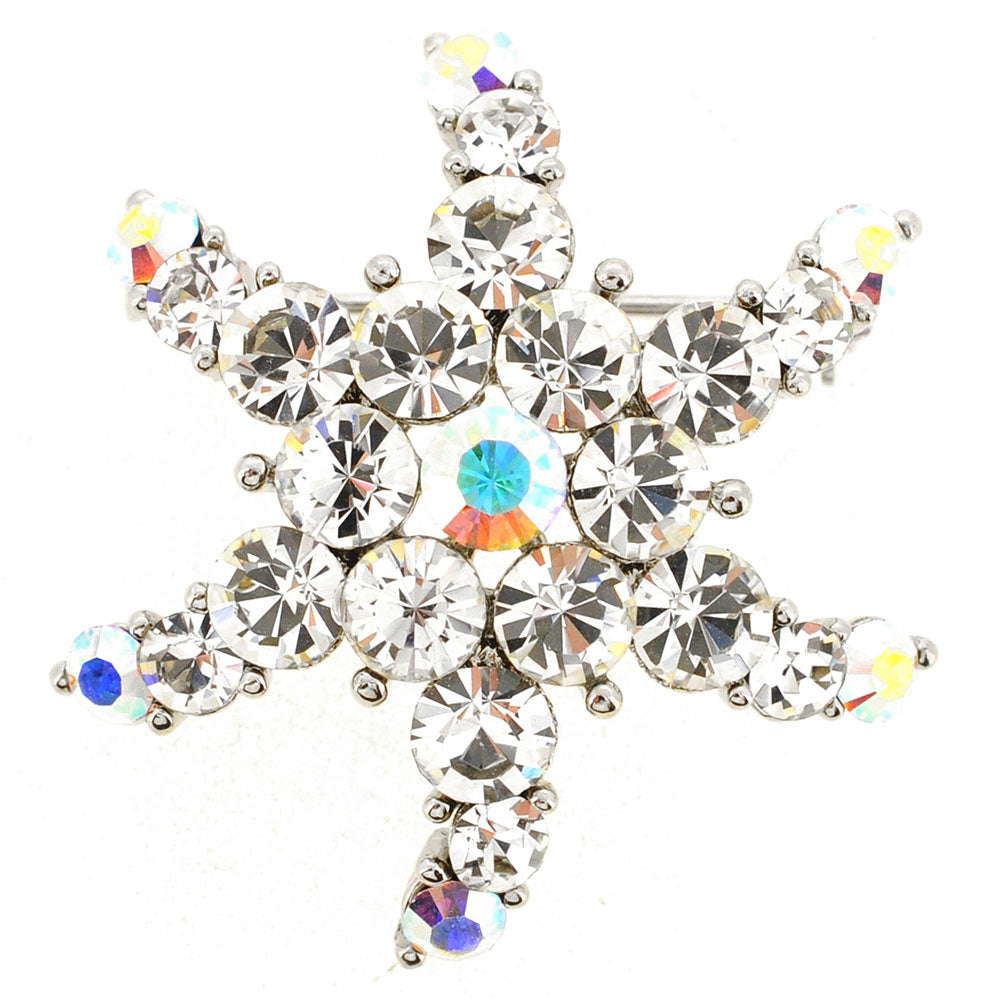 Crystal Starfish Pin Brooch