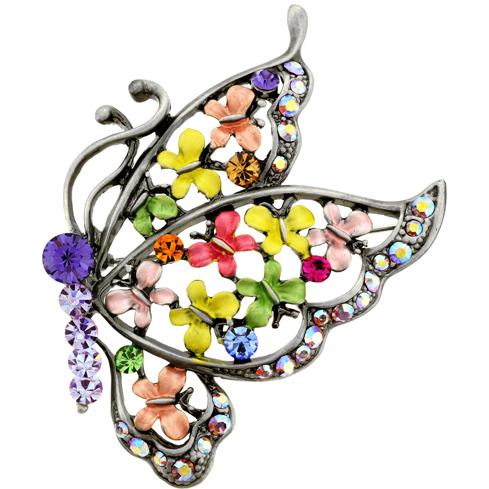 Light Purple Amethyst Butterfly Pin Swarovski Crystal Pin Brooch