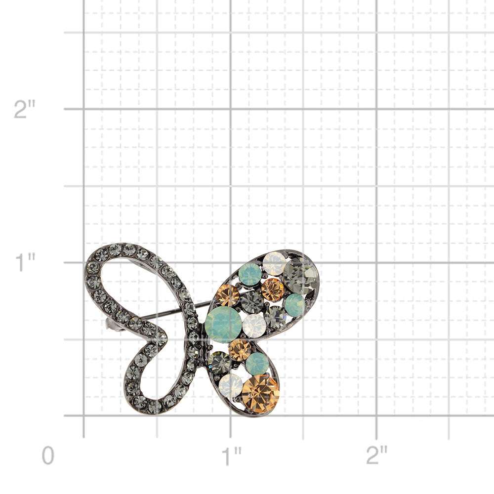 Multicolor Butterfly Crystal Pin Brooch and Pendant