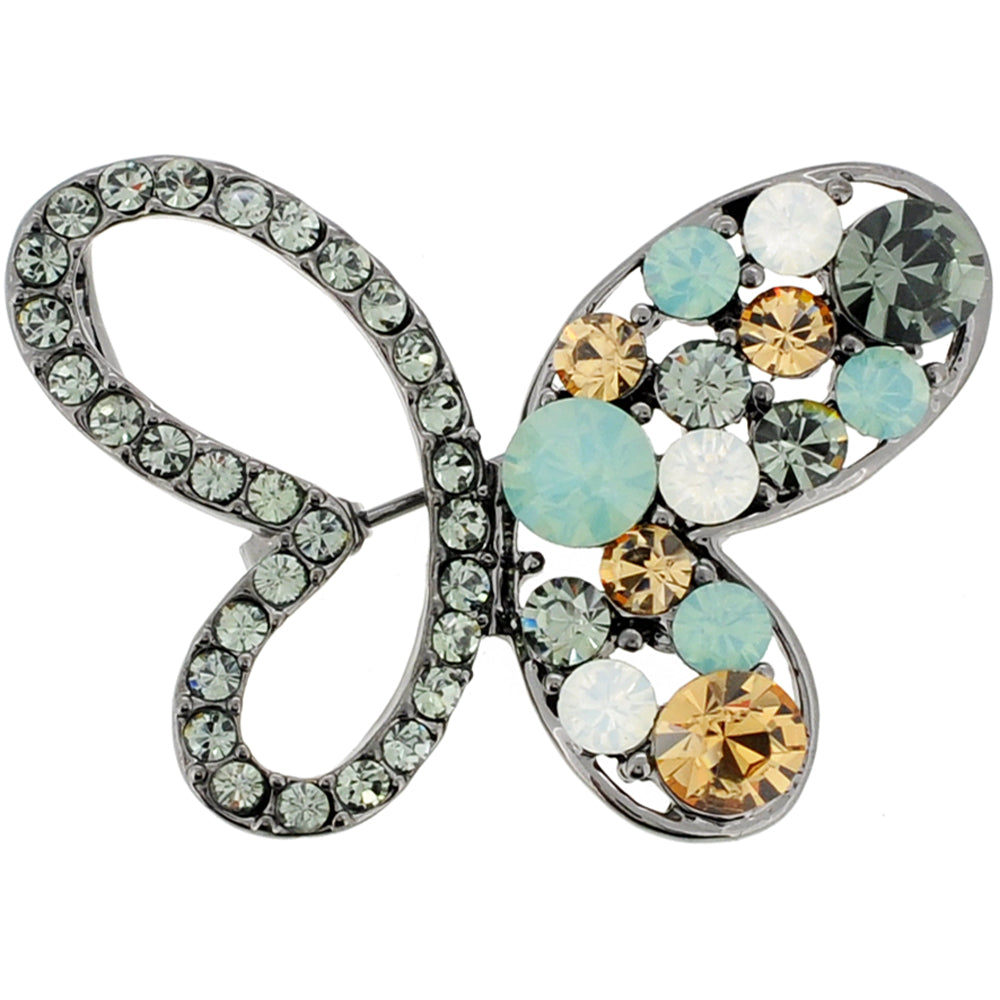 Multicolor Butterfly Crystal Pin Brooch and Pendant