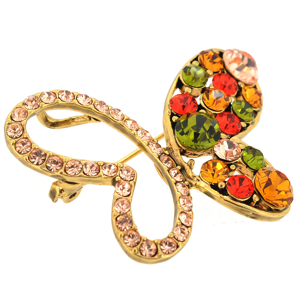 Multicolor Butterfly Swarovski Crystal Pin Brooch and Pendant