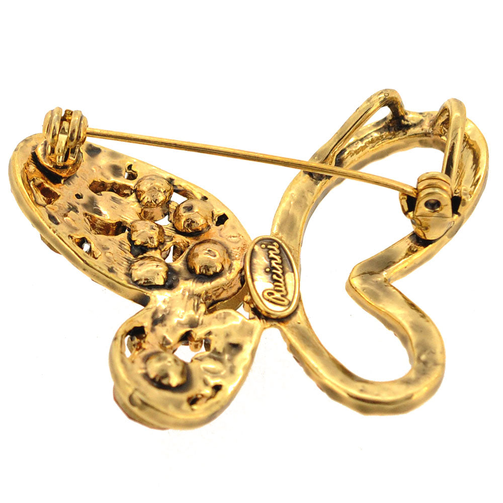 Multicolor Butterfly Swarovski Crystal Pin Brooch and Pendant