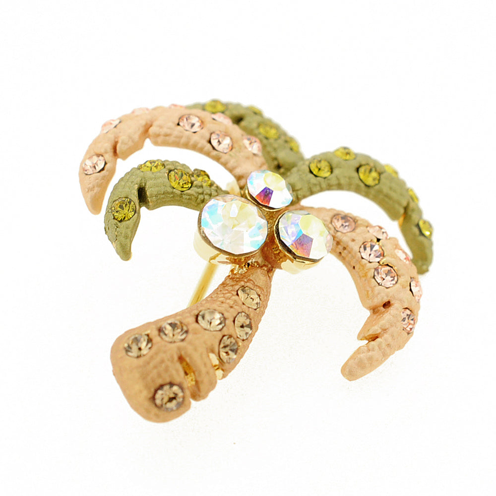 Multicolor Coconut Palm Crystal Pin Brooch