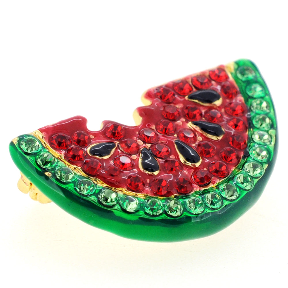 Red Watermelon Swarovski Crystal Pin Brooch