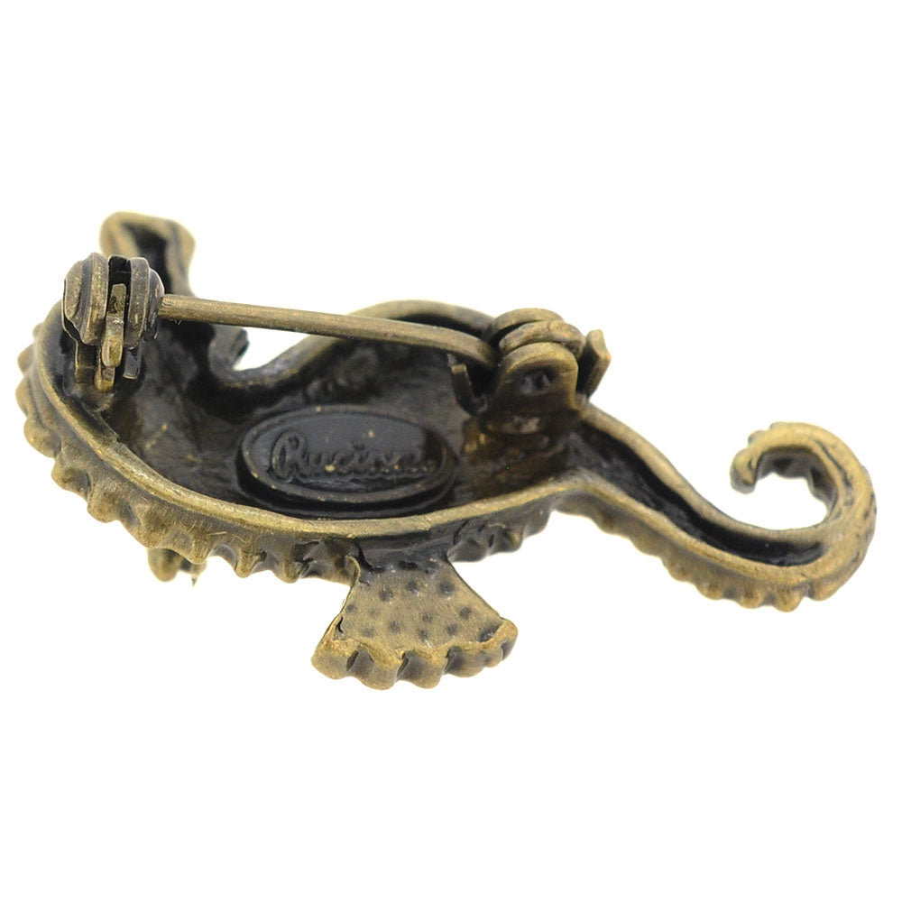 Green Seahorse Swarovski Crystal Pin Brooch