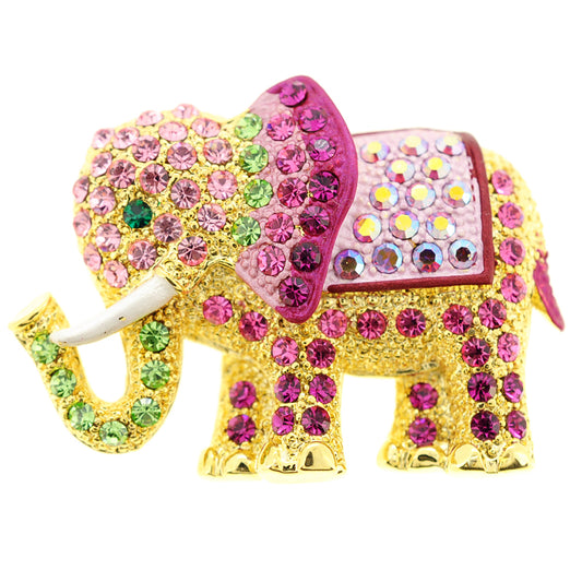 Multicolor Elephant Swarovski Crystal Pin Brooch