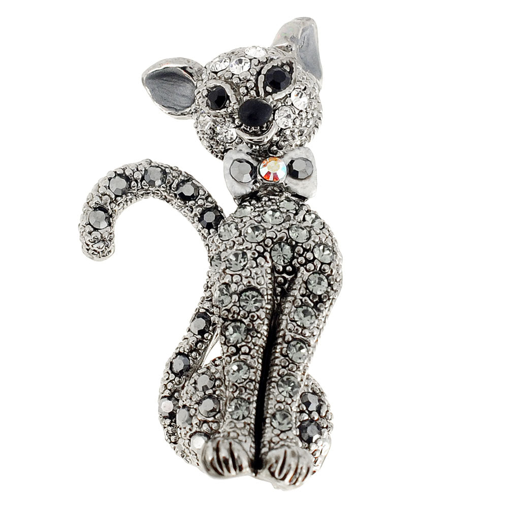 Black Cat Crystal Pin Brooch