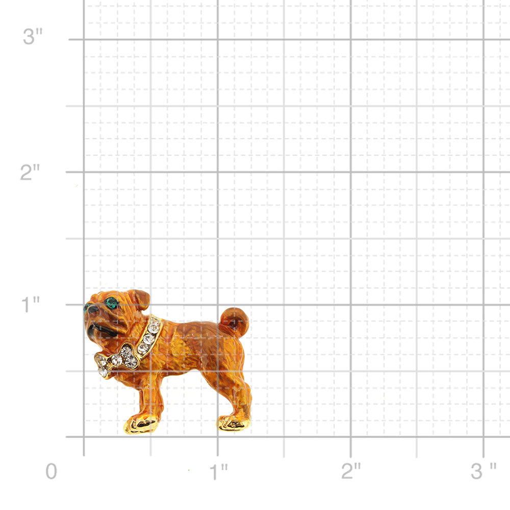 Brown Dog Swarovski Crystal Pin Brooch