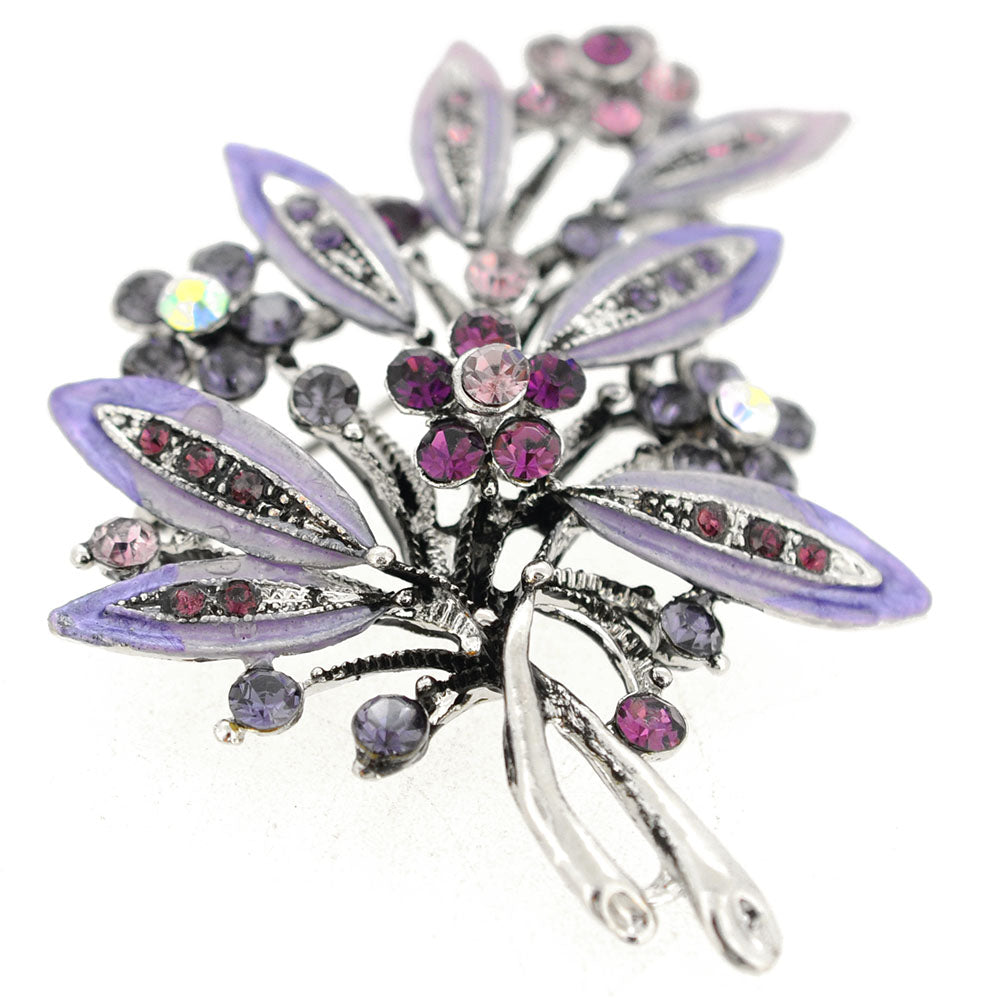 Amethyst Purple Flower Bouquet Brooch & Pendant