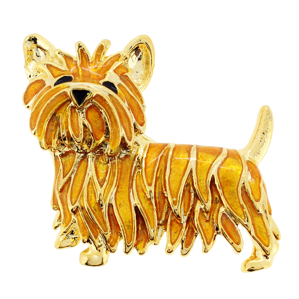 Brown Scottie West Terrier Dog Crystal Pin Brooch