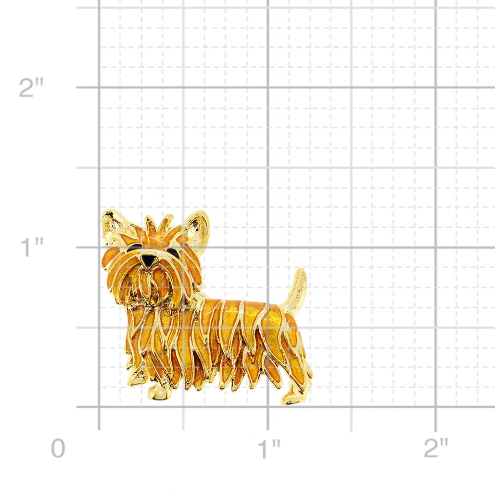Brown Scottie West Terrier Dog Crystal Pin Brooch