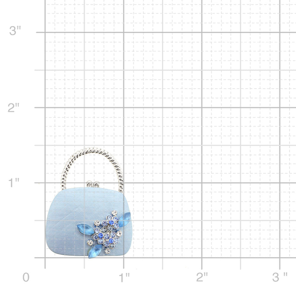 Blue Lady Handbag Swarovski Crystal Pin Brooch