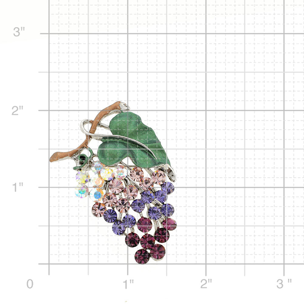 Amethyst Purple Grape Fruit Swarovski Crystal Brooch Pin