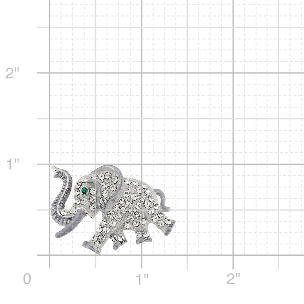 Gray Elephant Swarovski Crystal Pin Brooch