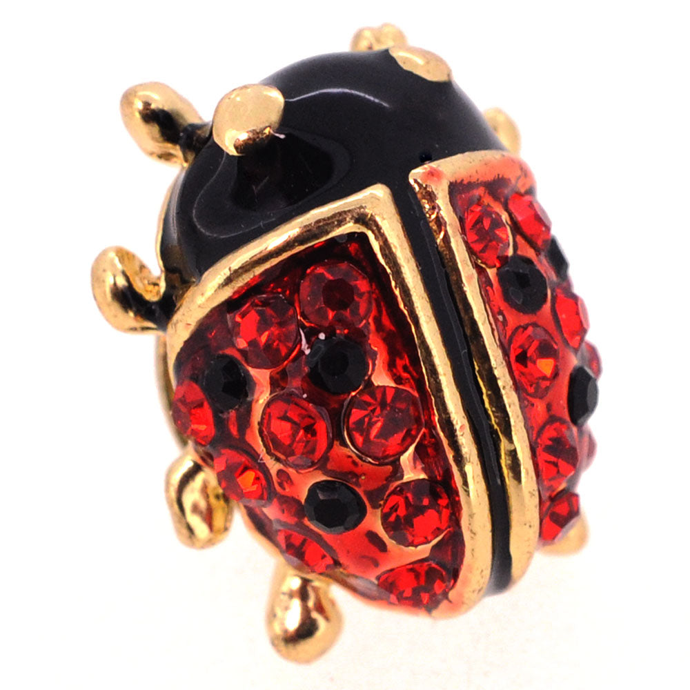 Red Ladybug Crystal Lapel Pin