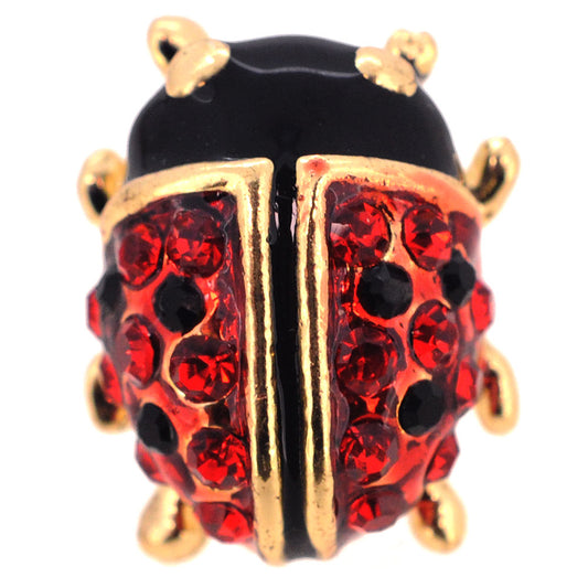 Red Ladybug Crystal Lapel Pin