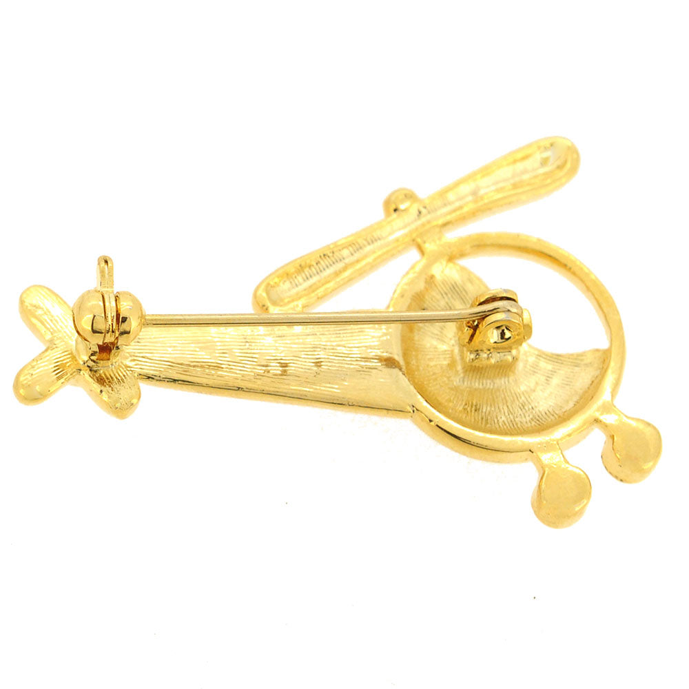 Red Blue Helicopter Copter Swarovski Crystal Airplane Brooch Pin