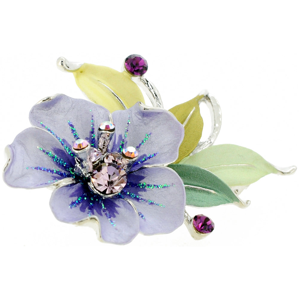 Purple Flower Swarovski Crystal Pin Brooch