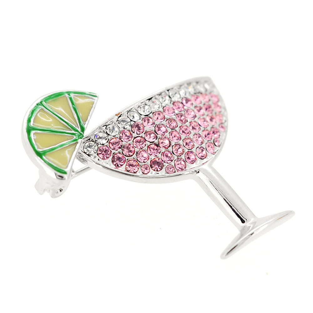 Pink Margarita Glass Crystal Brooch/Pendant