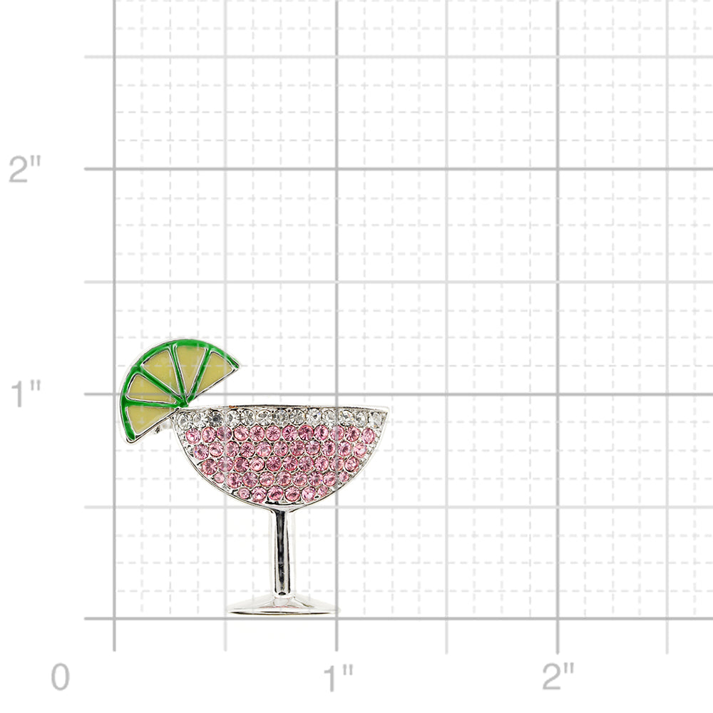 Pink Margarita Glass Crystal Brooch/Pendant