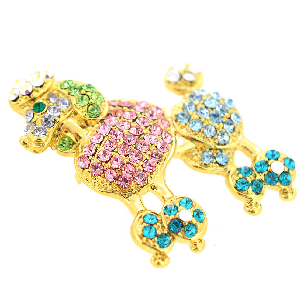 Multicolor Poodle Dog Pin Brooch