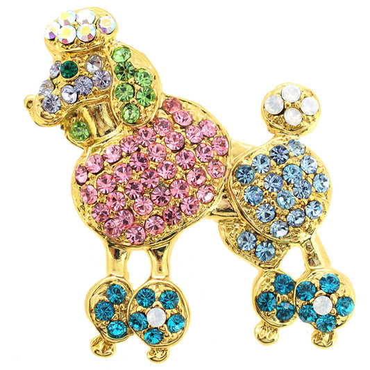 Multicolor Poodle Dog Pin Brooch