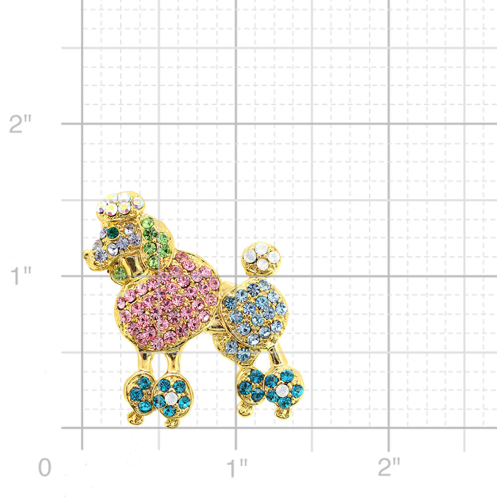 Multicolor Poodle Dog Pin Brooch